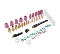Kit d'accessoires de torche de soudage TIG 49 pièces pour lentille à gaz Stubby WP17 WP18 WP26 avec tasses en verre et buses en aluminium pour soudage TIG