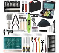 Kit d'accessoires d'imprimante 3D, 158 pièces, Kit d'outils pour Imprimante 3D avec Kit de Nettoyage de Buse, Outil d'ébavurage, Pied à Coulisse, Mini Outils Rotatif, pour Retrait Nettoyage Finition