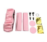 Kit d'accessoires d'intérieur de voiture 10 pièces avec housse de volant, coussinets de ceinture de sécurité, clips de grille d'aération, clé pour anneau, décoration en cuir et strass pour femmes et
