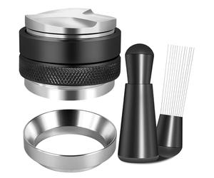 Kit d'accessoires expresso 58 mm avec distributeur tamper WDT outil et entonnoir, compatible avec porte-filtre Delonghi, utilisation barista