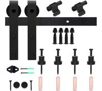 Kit d'accessoires for porte coulissante d'entrepôt à grains, 6/6,6 pieds, kit de porte simple en bois(6.6FT(201CM))