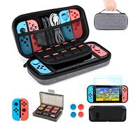 Kit d'accessoires innoAura 11 en 1 NS Switch Comprend NS Switch Housse, Porte-Cartes de Jeu, Protection TPU, Protection en Silicone pour Joycon, Thumb Grip et Protection écran HD