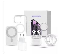 Kit d'accessoires - MASSILIA TECH - iPhone 15 PLUS - Coque MagSafe - Chargeur 20W - Écouteurs sans fil