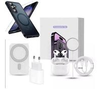 Kit d'accessoires - MASSILIA TECH pour SAMSUNG GALAXY S25 PLUS - Coque MagSafe - Chargeur 20W - Écouteurs sans fil noir