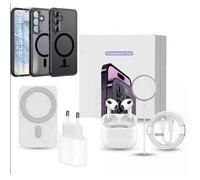 Kit d'accessoires - MASSILIA TECH - SAMSUNG GALAXY S25 - Coque MagSafe - Chargeur 20W - Écouteurs sans fil noir