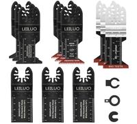Kit D'Accessoires Multifonctions LEILUO 15 Pièces Pour Coupe De Bois Clous Et Placoplâtre Accessoires Universels Pour Scie Oscillante Avec Sac De Rangement Compatible Avec DeWalt Makita Et Bien Plus