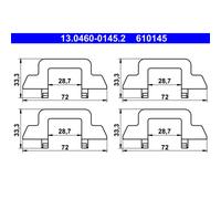 Kit d'accessoires, plaquette de frein ATE 13.0460-0145.2