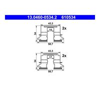 Kit d'accessoires, plaquette de frein ATE 13.0460-0534.2