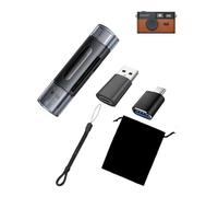 Kit d'accessoires pour appareil photo numérique MAZUNT MAZ25 - Lecteur de carte OTG pour TF/SD + adaptateur USB vers USB-C + adaptateur USB-C femelle vers USB 3.0 + sac à lacets + dragonne de