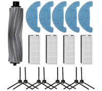 Kit d'accessoires pour aspirateur DomoOVA DRV80, pièces de rechange pour aspirateur avec 1 brosse rouleau + 4 filtres + 8 brosses latérales + 5 chiffons