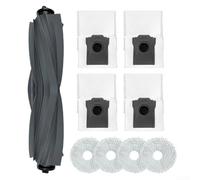 Kit d'accessoires pour aspirateur robot Mova E40 Ultra : 1 brosse rouleau + 4 serpillères + 4 sacs à poussière - Design anti-nœuds, sac filtrant multicouche en fibre fondue