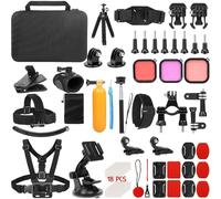 Kit d'accessoires pour caméra d'action 60 en 1 compatible avec GoPro Hero 13 12 11 10 9 8 7 6 5/Session 5/Hero 4/3+/3/2/1, Akaso, Insta360, DJI Osmo Recording