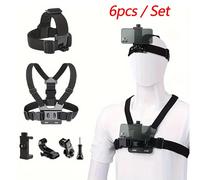 Kit d'accessoires pour caméra d'action : sangle de tête, sangle de poitrine, support réglable pour GoPro, téléphone, DJI Osmo, SJCAM, AKASO, Insta360