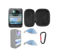 Kit d'accessoires pour caméra panoramique DJI Osmo 360 : 2 films en verre trempé + lentille de protection PC + sac de rangement avec mousqueton et dragonne