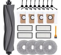 Kit d'accessoires pour Dreame L20 Ultra, 1 brosse principale, 4 tampons de serpillère, 4 filtres à poussière, 4 sacs à poussière, 8 brosses latérale