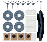 Kit d'accessoires pour Eufy Omni C20 Aspirateur Pièces de Rechange | 1 Brosses Principales, 4 Filtres, 4 Serpillières, 4 Sacs Poussière, 6 Brosses Latérales, 1 Brosse de Nettoyage, 20 Pièces