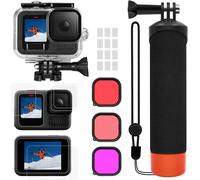 Kit d'accessoires pour Gopro Hero13 Boîtier étanche Poignée flottante sous-marine Film de protection d'écran Filtre rouge Inserts anti-buée