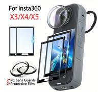 Kit d'accessoires pour Insta360 X5/X4/X3, protections d'objectif, protection d'écran anti-rayures - Film protecteur HD transparent et durable 3PCS