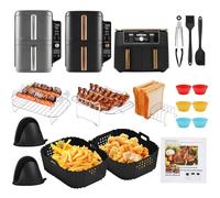 Kit d'Accessoires Pour La Fritureuse à Air Chaud Ninja Double Stack Xl Sl400eu - Comprend Des Moules En Silicone, Des Grilles En Acier Inoxydable, Une Pince - Kit d'Accessoires Complet Pour Airfryer