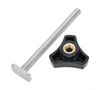 Kit d'accessoires pour le travail du bois avec vis en T M8 et poignée à écrou pour scie à table, scie à ruban, fraiseuse Rails d'établi - Métal + plastique Slt (M8 écrou poignée + vis en T)