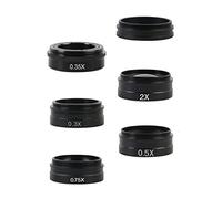 Kit d'accessoires pour microsc 0 3x 0,35x 0,5x 0,75x 1x 2,0x Lentille d'objectif Barlow auxiliaire for 12 0x / 180x / 300x C- Mount Industrial Zoom Lens Lames de microscope(6pcs)