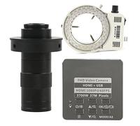 Kit d'accessoires pour microsc 108 0P 37MP USB Caméra de microscope vidéo industriel 20 0x 500x 130x c Lentille de mont Lames de microscope(130x lens with Light)