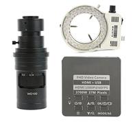Kit d'accessoires pour microsc 108 0P 37MP USB Caméra de microscope vidéo industriel 20 0x 500x 130x c Lentille de mont Lames de microscope(200x lens with Light)