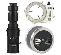 Kit d'accessoires pour microsc 108 0P HDMI USB Digital Industrial Video Microscope Camera U Disk Stockage Lames de Microscope (Color : 500x Lens with Light)