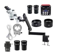 Kit d'accessoires pour microsc 3. 5x-270x Bras articulé de Microscope trinoculaire stéréo Wf30x wf20x Oculaire Lames de Microscope (Color : 3.5X-180X Camera)