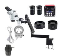 Kit d'accessoires pour microsc 3. 5x-270x Bras articulé de Microscope trinoculaire stéréo Wf30x wf20x Oculaire Lames de Microscope (Color : 3.5X-90X Camera)