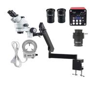 Kit d'accessoires pour microsc 3. 5x-270x Bras articulé de Microscope trinoculaire stéréo Wf30x wf20x Oculaire Lames de Microscope (Color : 7X-45X Camera)