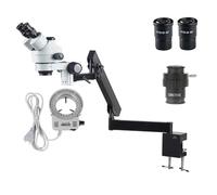 Kit d'accessoires pour microsc 3. 5x-270x Bras articulé de Microscope trinoculaire stéréo Wf30x wf20x Oculaire Lames de Microscope (Color : 7X-45X no Camera)