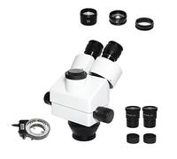Kit d'accessoires pour microsc 3.5X-9 0X 7X-45X Blanc Simul-Focal Zoom Trinoculaire Tête de Microscope Stéréo 0.5x 2.0x 1x Lentille Auxiliaire for Téléphone CPU Réparation de Carte PCB Lames de micros