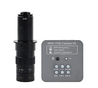 Kit d'accessoires pour microsc 4 8MP 2K 1080P 60fps HDMI USB Microscope numérique électronique industriel Zoom C-monte LED Lumière Lames de microscope(With 180X Lens)