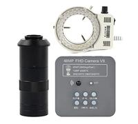 Kit d'accessoires pour microsc 4 8MP 2K 1080P 60fps HDMI USB Microscope numérique électronique industriel Zoom C-monte LED Lumière Lames de microscope(With 100X Lens Light)