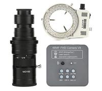Kit d'accessoires pour microsc 4 8MP 2K 1080P 60fps HDMI USB Microscope numérique électronique industriel Zoom C-monte LED Lumière Lames de microscope(With 200X Lens Light)