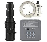 Kit d'accessoires pour microsc 4 8MP 2K 1080P 60fps HDMI USB Microscope numérique électronique industriel Zoom C-monte LED Lumière Lames de microscope(With 500X Lens Light)