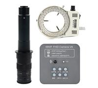 Kit d'accessoires pour microsc 4 8MP 2K 1080P 60fps HDMI USB Microscope numérique électronique industriel Zoom C-monte LED Lumière Lames de microscope(With 300X Lens Light)