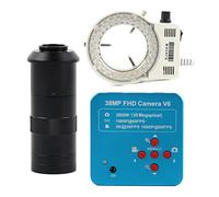 Kit d'accessoires pour microsc 4 8MP 2K 1080P 60fps USB Caméra Microscope vidéo de l'industrie Lames de Microscope (Color : 100X Lens LED Light)