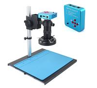 Kit d'accessoires pour microsc 4 8MP 4K USB Caméra microscope monoculaire vidéo numérique Continus Zoom 18 0x c- Monter Lames de microscope(E Set 130X)