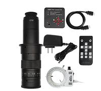 Kit d'accessoires pour microsc Caméra de microscope vidéo Full H_D 38MP VGA 1080P USB Industry avec 0,1X 0,4X 0,5X Zoom réglable C Mount Lens 56 LED Ring Light Lames de microscope(38MP 10-200X C mount