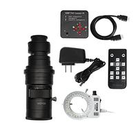 Kit d'accessoires pour microsc Caméra de microscope vidéo Full H_D 38MP VGA 1080P USB Industry avec 0,1X 0,4X 0,5X Zoom réglable C Mount Lens 56 LED Ring Light Lames de microscope(38MP 10-250X C mount