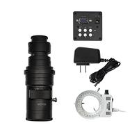 Kit d'accessoires pour microsc Caméra de microscope vidéo Full H_D 38MP VGA 1080P USB Industry avec 0,1X 0,4X 0,5X Zoom réglable C Mount Lens 56 LED Ring Light Lames de microscope(VGA 10X-250X C mount
