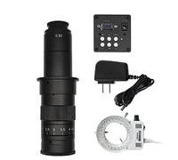 Kit d'accessoires pour microsc Caméra de microscope vidéo Full H_D 38MP VGA 1080P USB Industry avec 0,1X 0,4X 0,5X Zoom réglable C Mount Lens 56 LED Ring Light Lames de microscope(VGA 10-200X C mount)