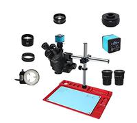 Kit d'accessoires pour microsc For laboratoire de réparation de soudure PCB industriel 7X 45X 90X Double tige Microscope stéréo trinoculaire simul-focal 1080P VGA 38MP caméra HDMI Lames de microscope(
