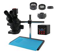 Kit d'accessoires pour microsc Industriel 7x 45x Microscope stéréo trinoculaire focal simul 108 0P VGA HDMI Caméra Lames de microscope(1)