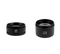 Kit d'accessoires pour microsc Lentille auxiliaire 0,3x0,5x0,7x0,75x1x1,5x2,0x for Microscope stéréo Zoom, filetage 48mm for Microscope Lames de microscope(2.0X 0.5X)
