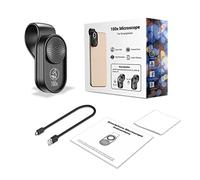 Kit d'accessoires pour microsc Lentille de téléphone à lentille de microscope 100x Grès grossissement DIRIGÉ Lentilles de poche légères Lames de microscope