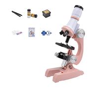 Kit d'accessoires pour microsc Microscope 1200x Lab LED Microscope biologique Lames de microscope(Pink with Clip)
