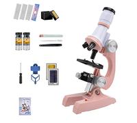 Kit d'accessoires pour microsc Microscope 1200x Lab LED Microscope biologique Lames de microscope(Pink Clip Slides)